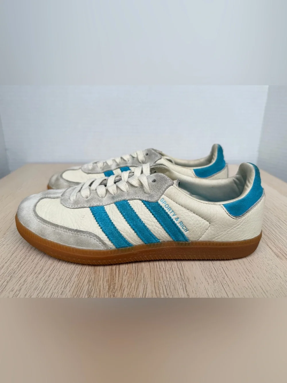 adidas x Sporty & Rich Samba OG Cream Blue IE7096 Sneakers US 6